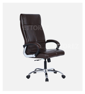 Ettorez AMAZE HB BROWN BLACK Premium Leatherette High Back Chair