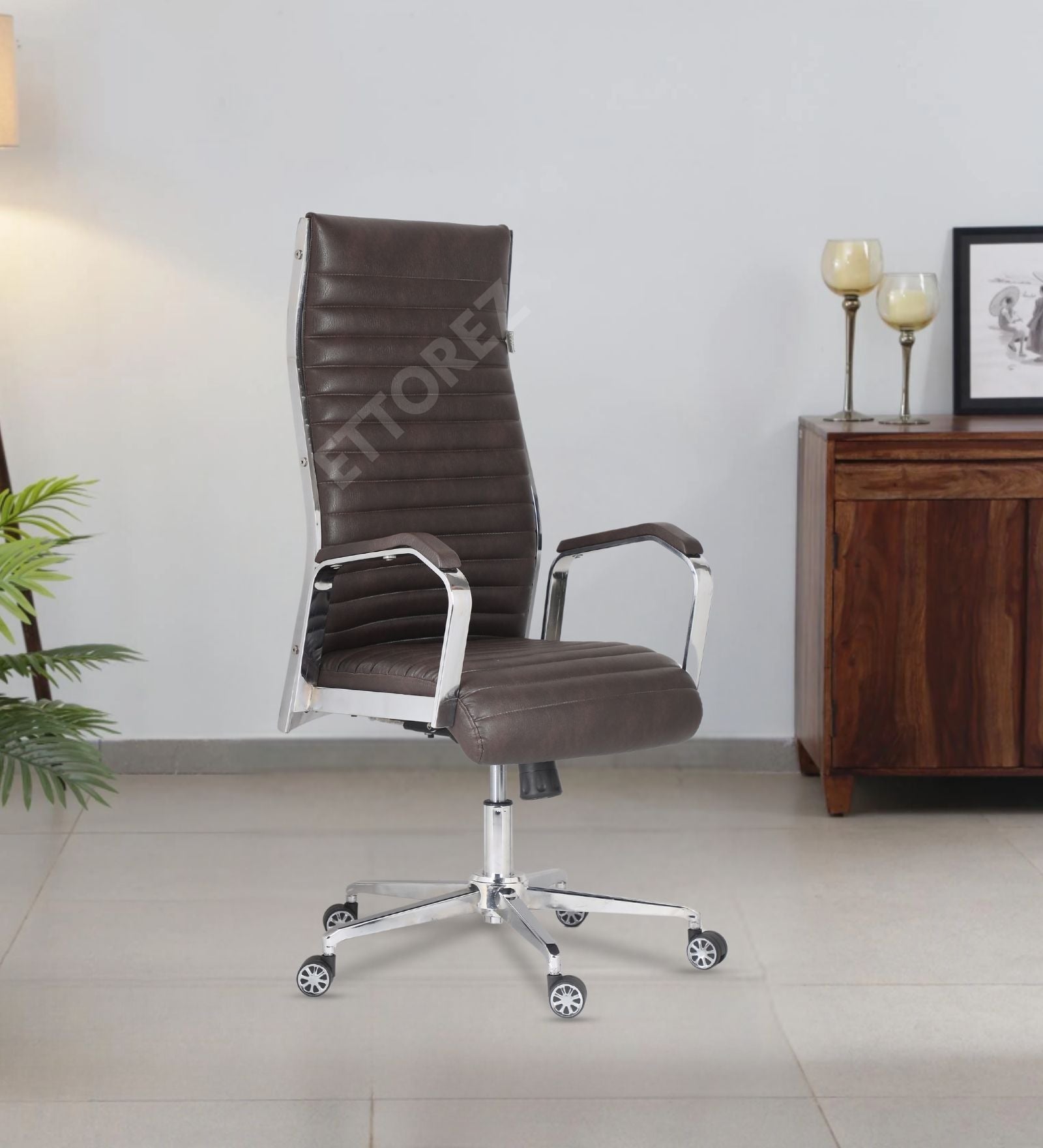 Ettorez  GLOBAL HB Stylish Sleek Leatherette Office Chair