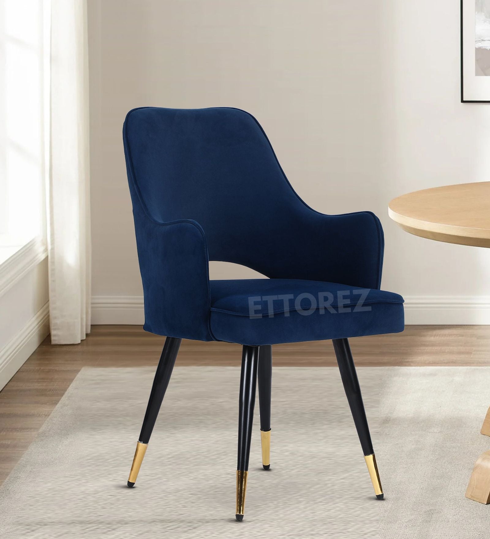 Ettorez ELEGANCE-BLUE Modern/Unique Bedroom Accent Chair