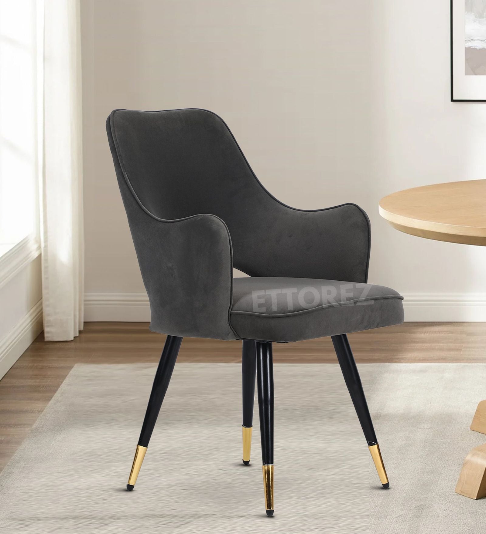 Ettorez ELEGANCE-GREY Modern/Unique Bedroom Accent Chair