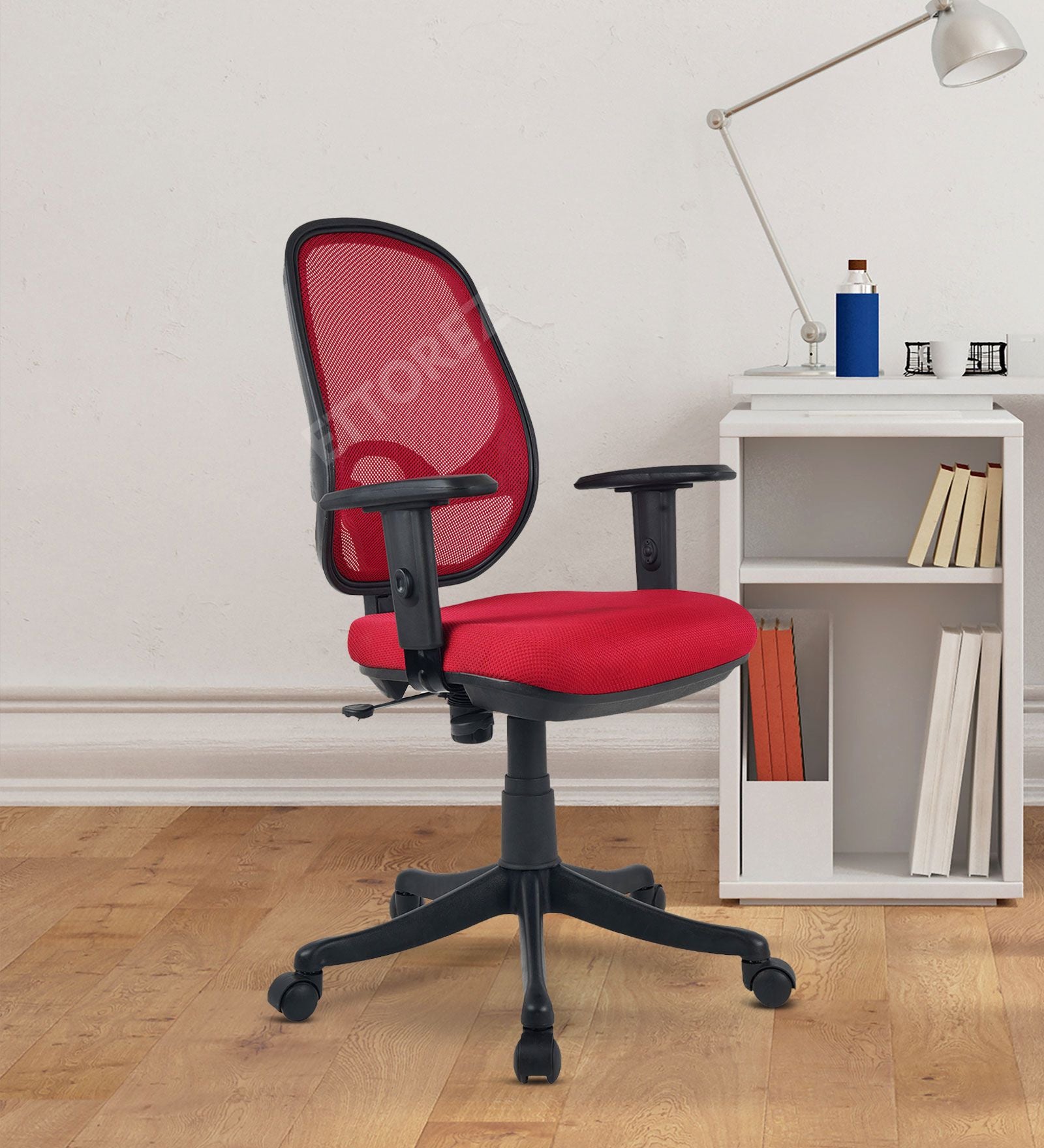 Ettorez BEN-07 Mid Back Mesh Ergonomic Red Office Chair