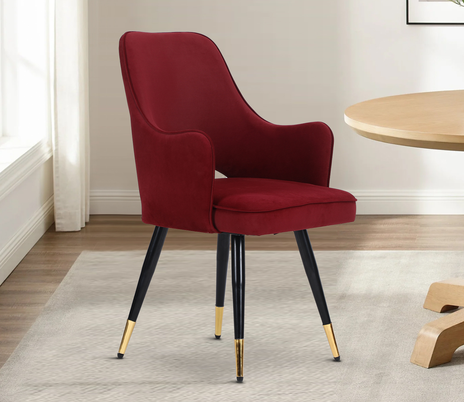 Wine color accent chair sale