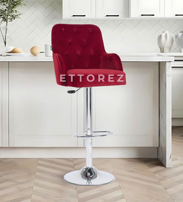 Ettorez Meteor Solid Steel Bar and counter stool Ruby