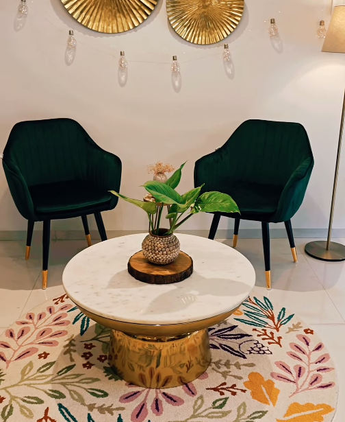 Ettorez LOTUS- Emerald Green Modern/Unique Bedroom Accent Chair