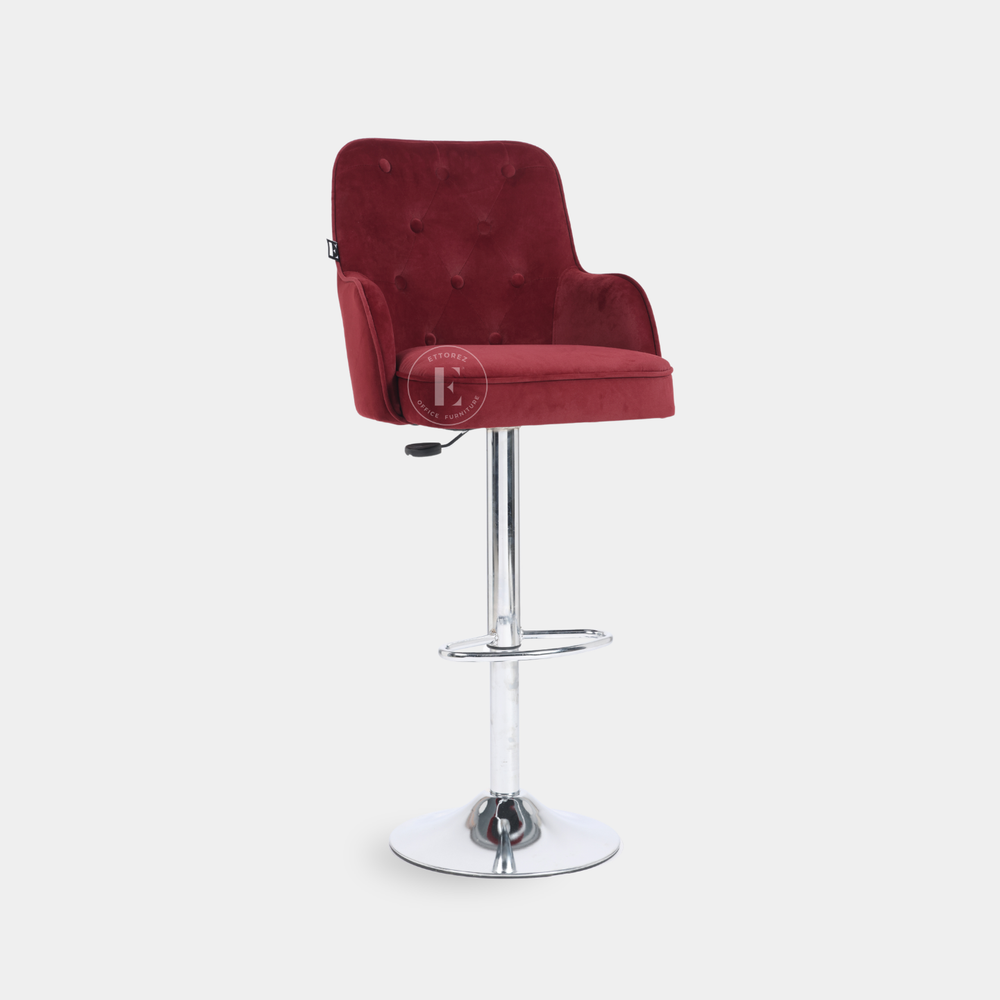 Ettorez Meteor Solid Steel Bar and counter stool Ruby