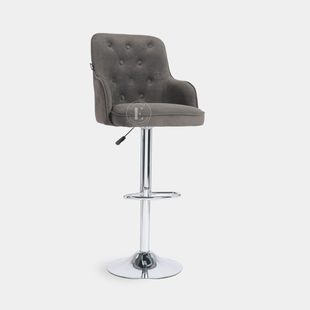 Ettorez Meteor Solid Steel Bar and counter stool Gray