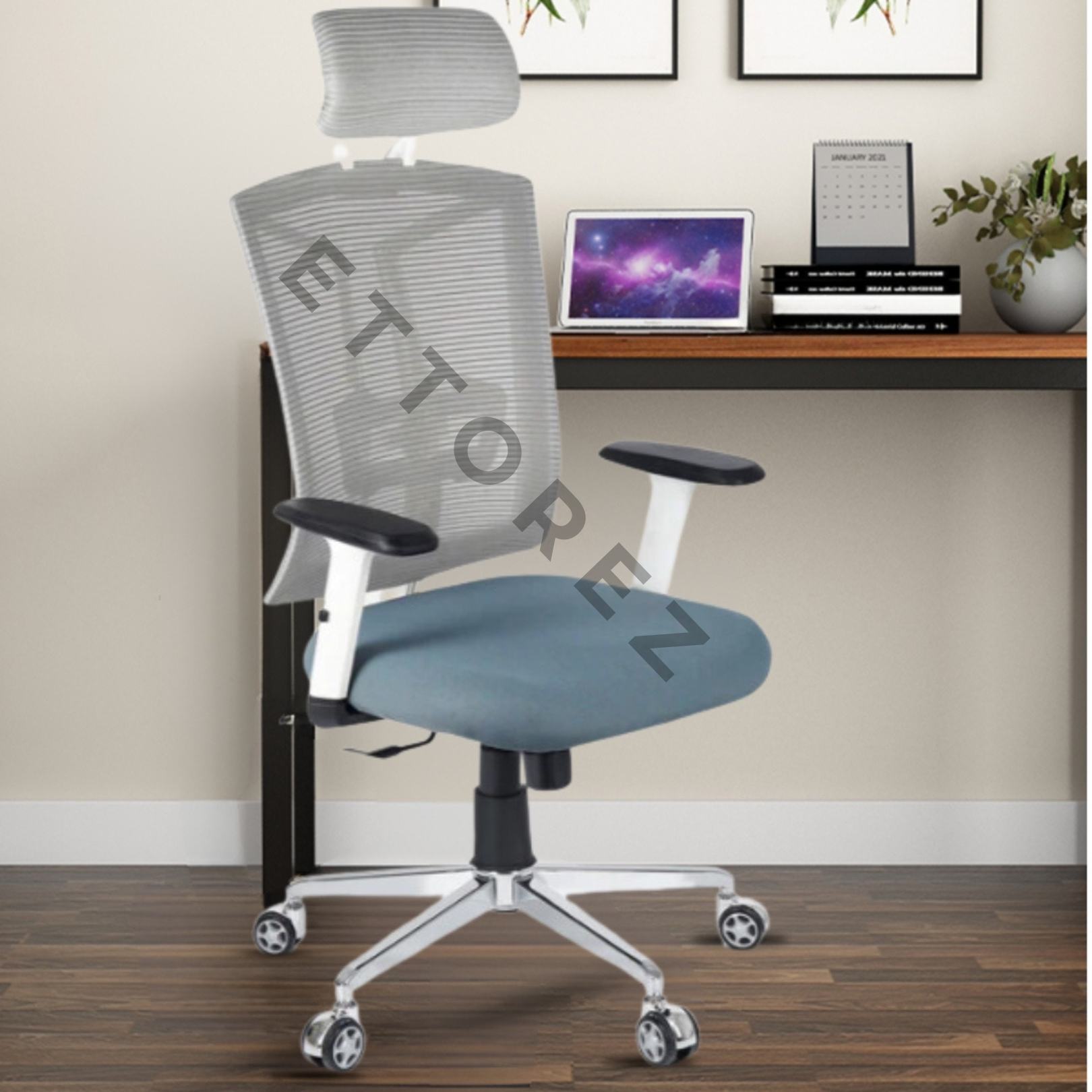 Ettorez KIA WHITE High Back Mesh Chair