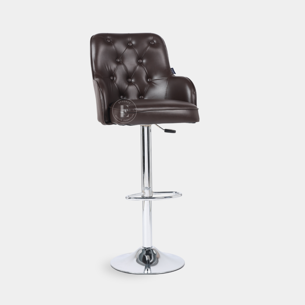Ettorez Meteor Solid Steel Bar and counter stool Brown