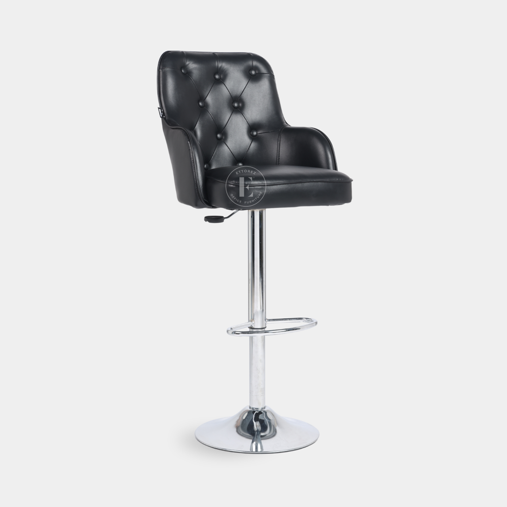 Ettorez Meteor Solid Steel Bar and counter stool Black