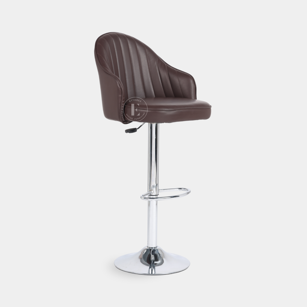 Ettorez Orbit Solid Steel Bar and counter stool Brown