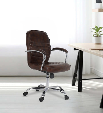 Ettorez Oyster Low Back Leatherette Office Chair