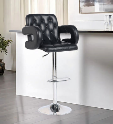 Ettorez Vibe Solid Steel Bar and counter stool-Black