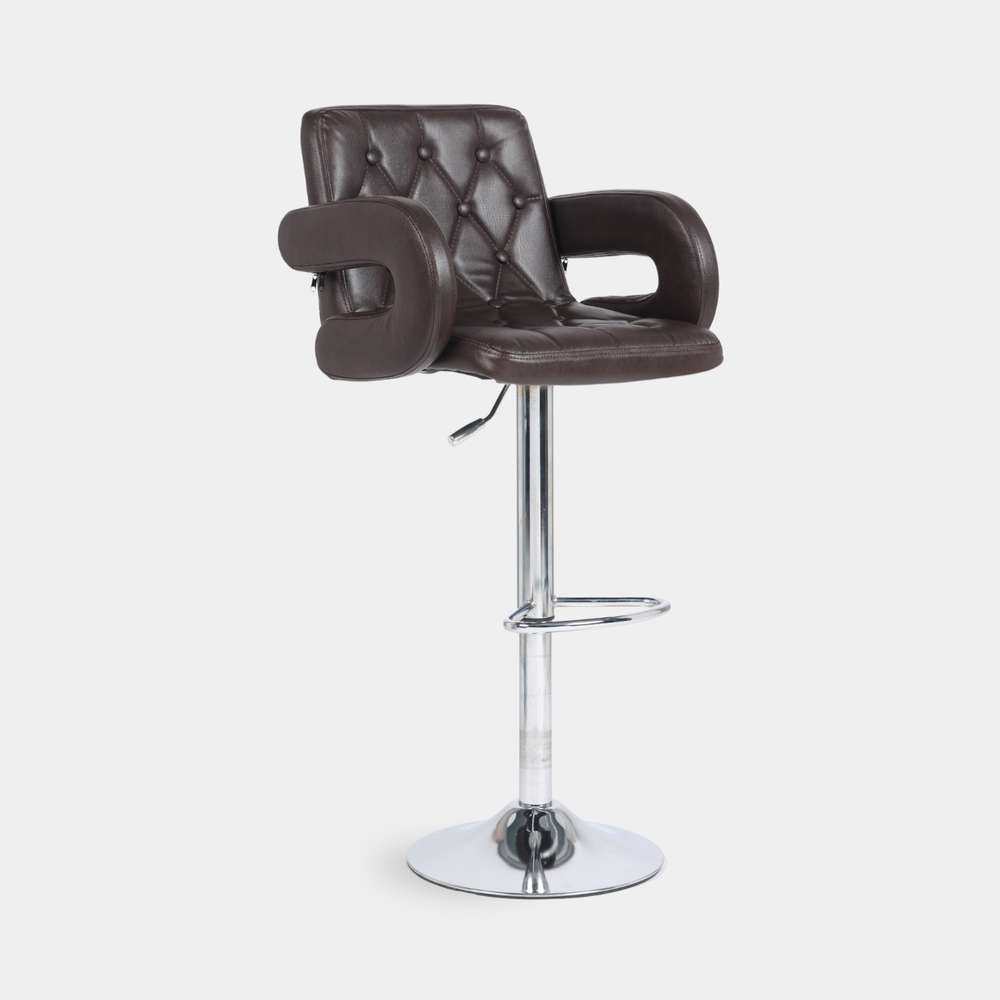 Ettorez Vibe Solid Steel Bar and counter stool-Brown