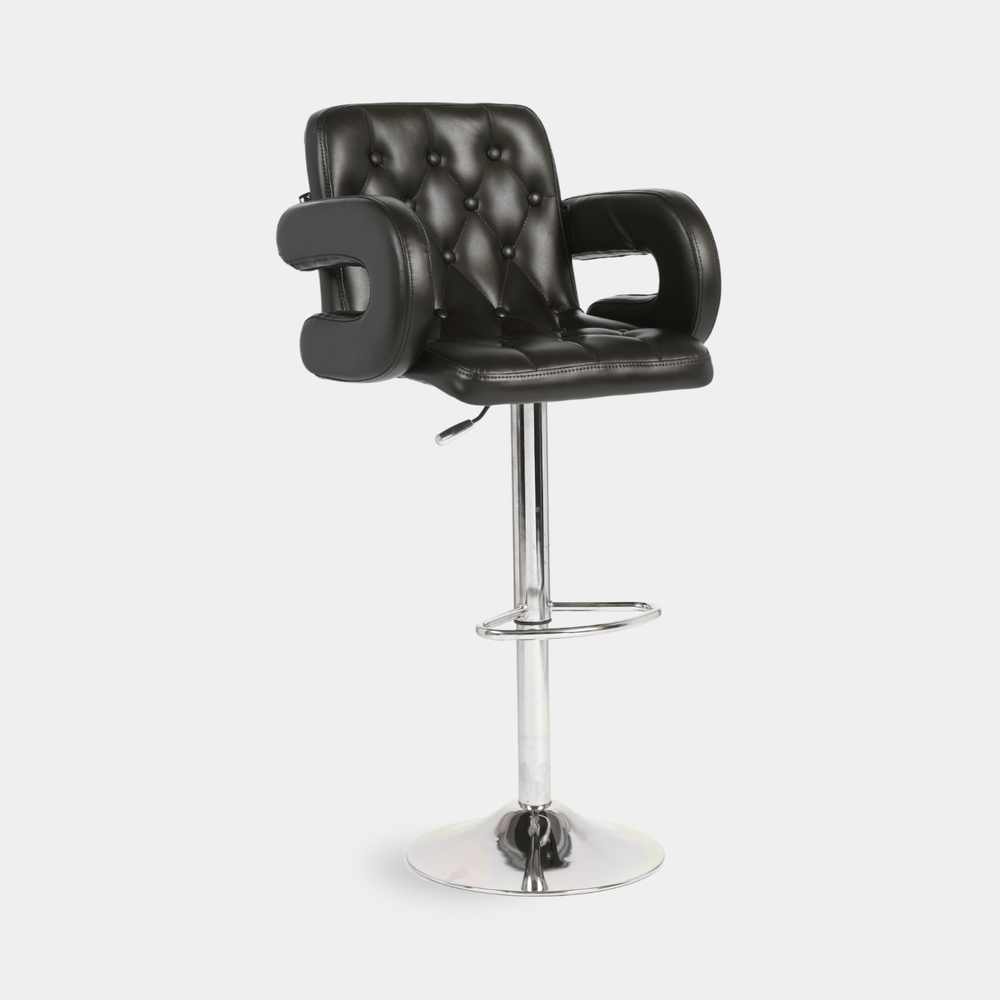 Ettorez Vibe Solid Steel Bar and counter stool-Black