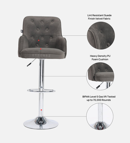 Ettorez Meteor Solid Steel Bar and counter stool Gray