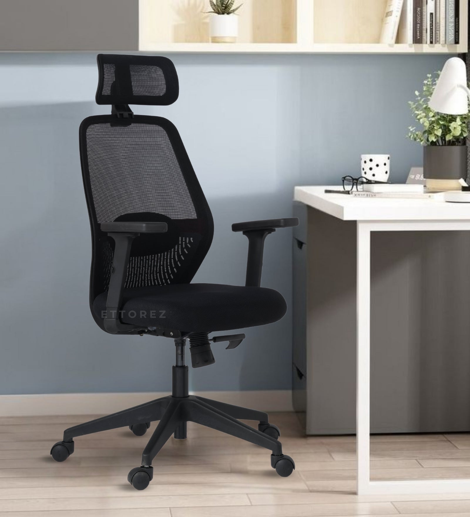 Ettorez Wave Ergonomic Office Chair- Black