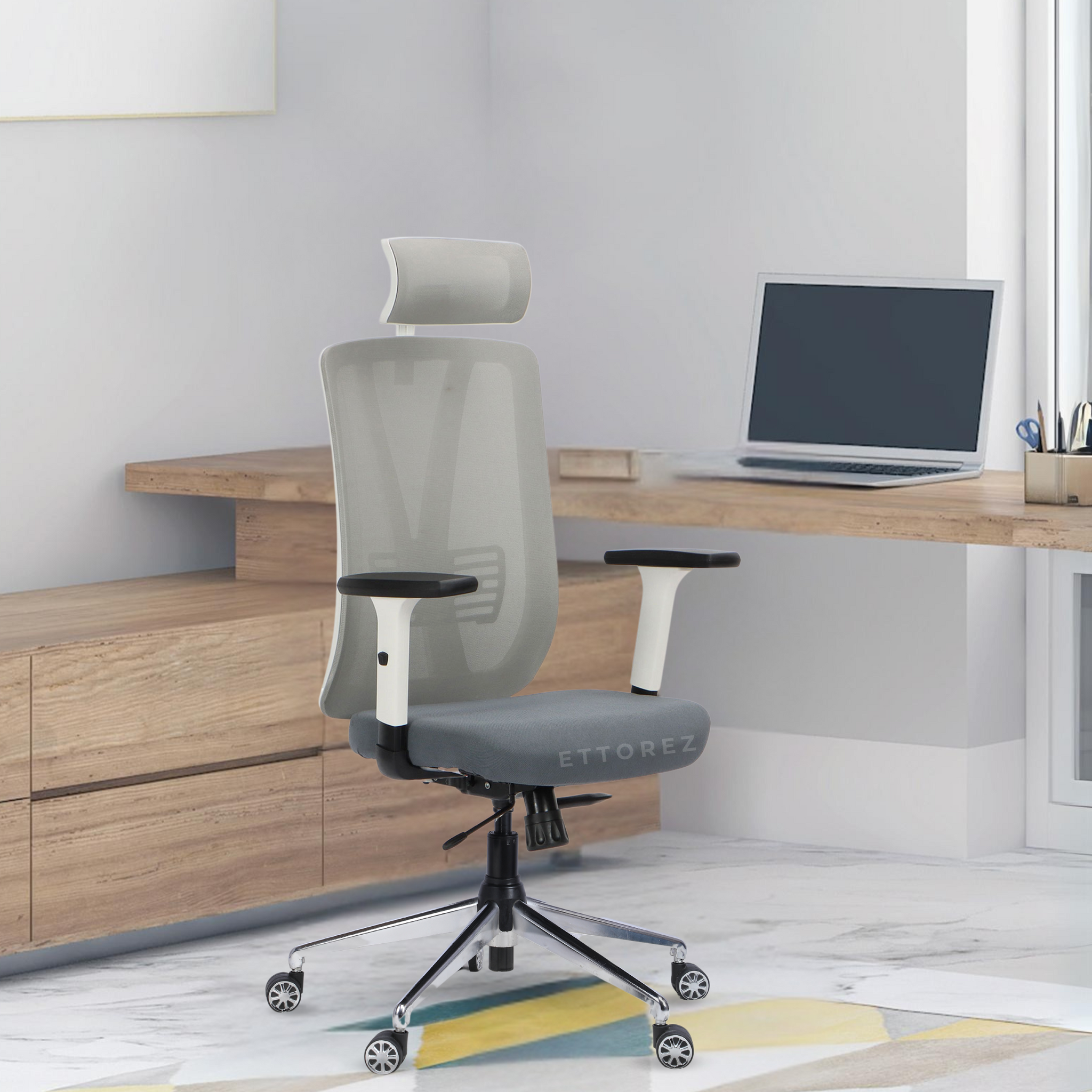 Ettorez ERGO-SPINE WHITE Premium Ergonomic Office Chair