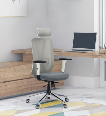 Ettorez ERGO-SPINE WHITE Premium Ergonomic Office Chair