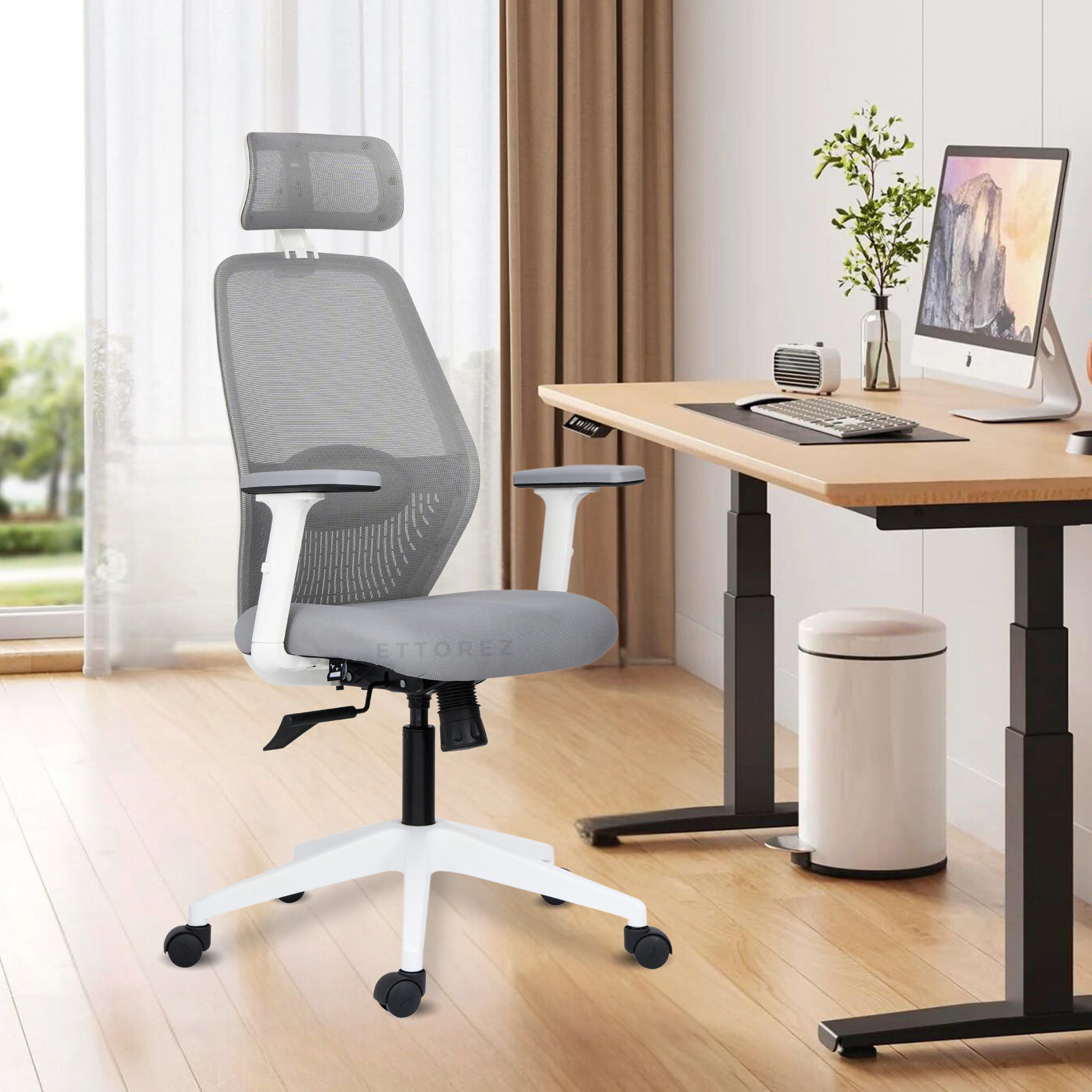 Ettorez Wave Ergonomic Office Chair- Grey