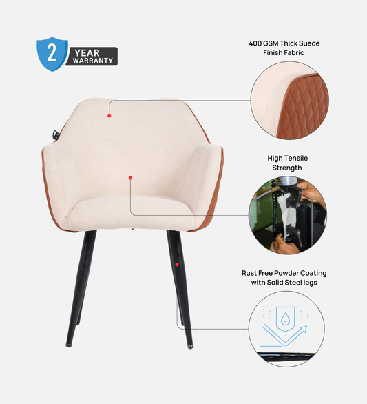 Ettorez Rigel Beige and Tan Modern/Unique Bedroom Accent Chair