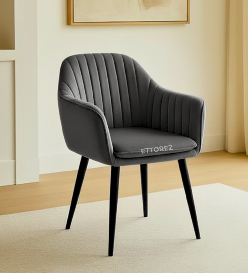Ettorez LOTUS-ITALIAN GREY Modern/Unique Bedroom Accent Chair