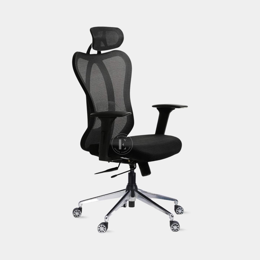 Ettorez OVAL High Back Premium Mesh Black Ergonomic Chair