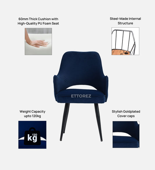 Ettorez ELEGANCE-BLUE Modern/Unique Bedroom Accent Chair