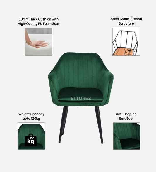 Ettorez LOTUS- Emerald Green Modern/Unique Bedroom Accent Chair