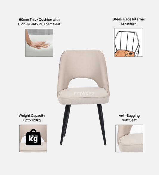 Ettorez Daisy- Beige Modish Accent Chair