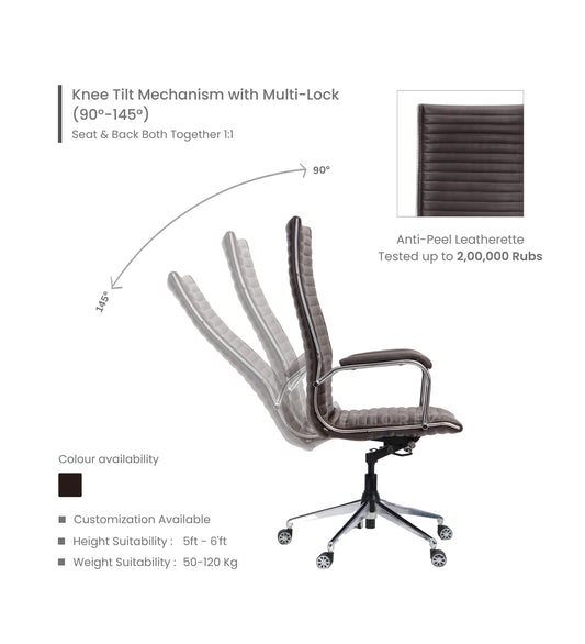 Ettorez DELIGHT-HB Brown Leatherette Director Office Chair