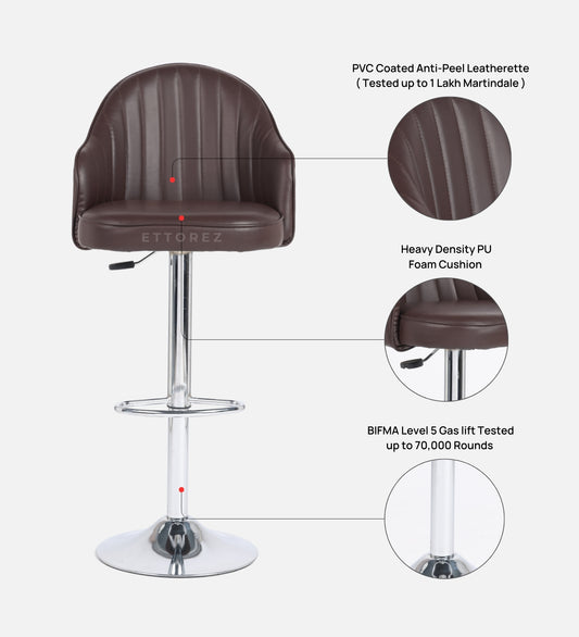 Ettorez Orbit Solid Steel Bar and counter stool Brown
