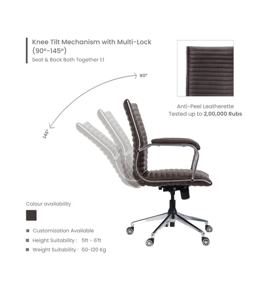 Ettorez DELIGHT-LB Brown Leatherette Director Office Chair