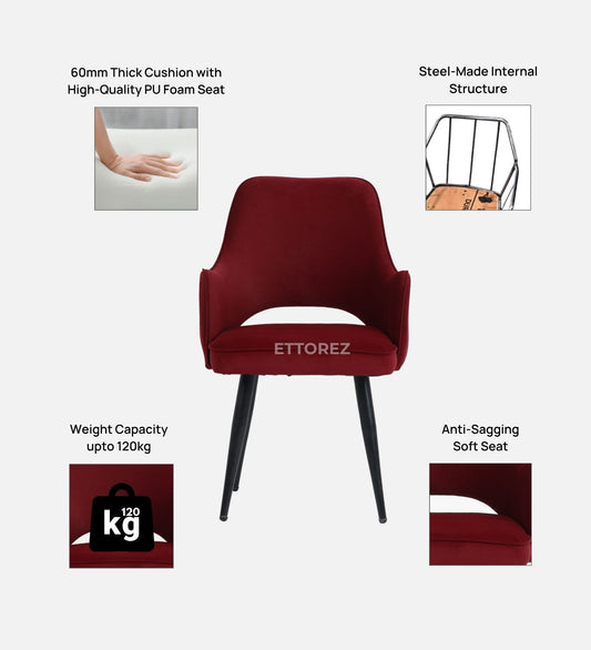 Ettorez ELEGANCE-WINE/MEHROON Modern/Unique Bedroom Accent Chair