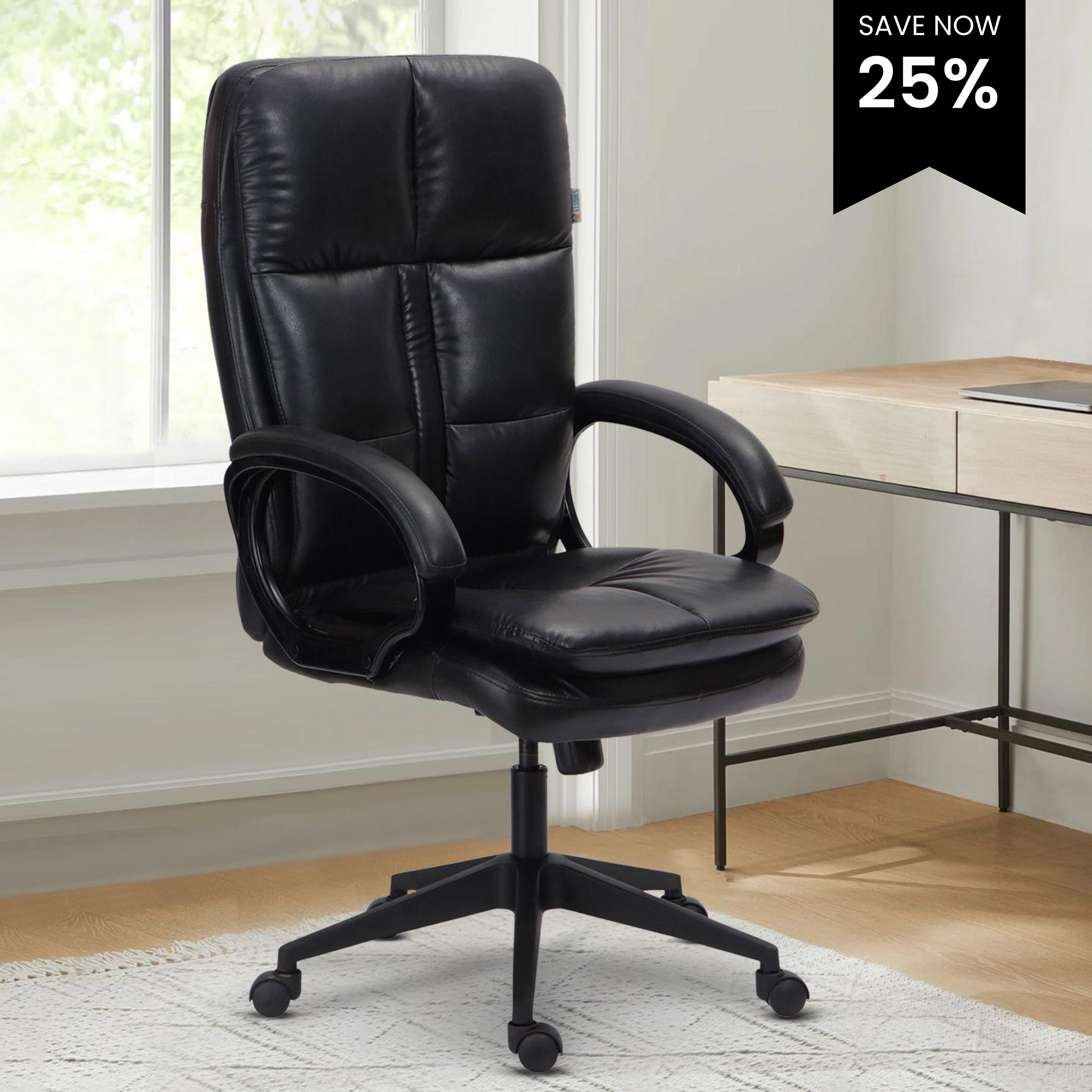 Ettorez JAVA BLACK High Back Leatherette Office Chair