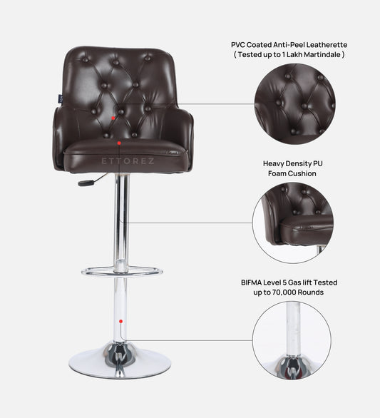 Ettorez Meteor Solid Steel Bar and counter stool Brown