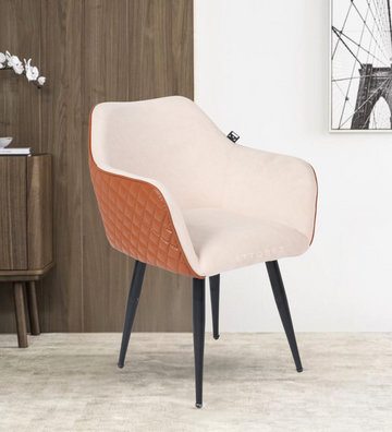 Ettorez Rigal Beige and Tan Modern/Unique Bedroom Accent Chair