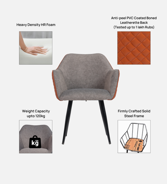 Ettorez Rigel Grey and Tan Modern/Unique Bedroom Accent Chair