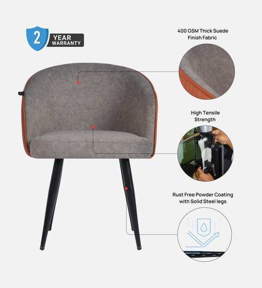 Ettorez Nest Gray and Tan Modern/Unique Bedroom Accent Chair