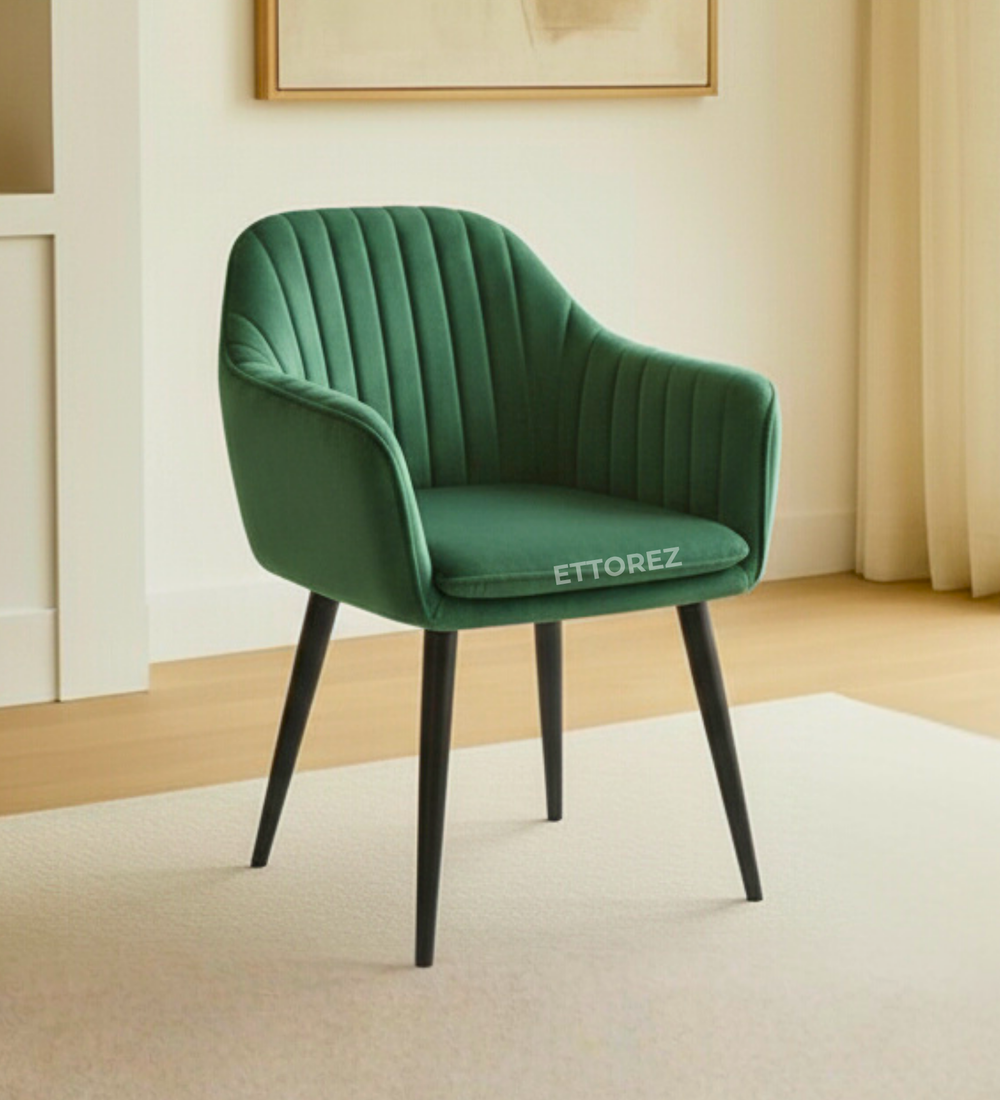 Ettorez LOTUS- Emerald Green Modern/Unique Bedroom Accent Chair