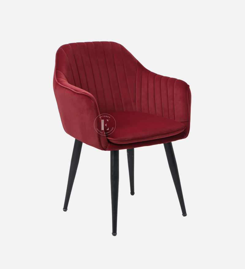Ettorez LOTUS-WINE/MEHROON Modern/Unique Bedroom Accent Chair
