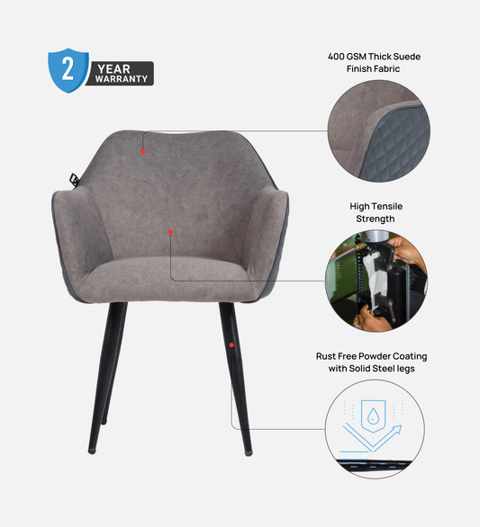 Ettorez Rigel Grey and Grey Modern/Unique Bedroom Accent Chair