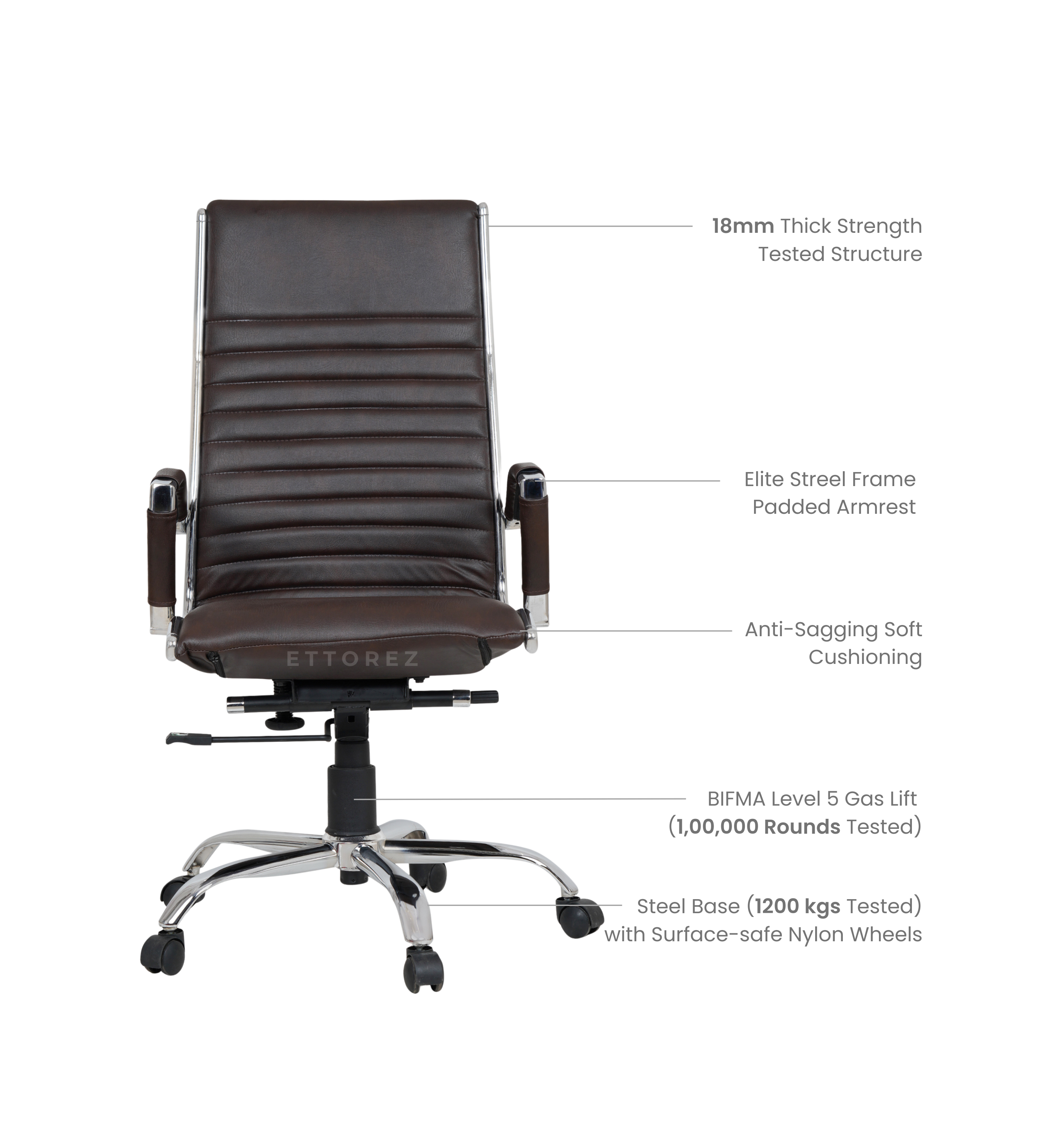 Ettorez Zelo Stylish Sleek Leatherette Office Chair