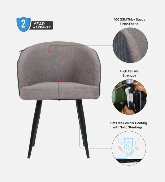 Ettorez Nest Grey and Grey Modern/Unique Bedroom Accent Chair