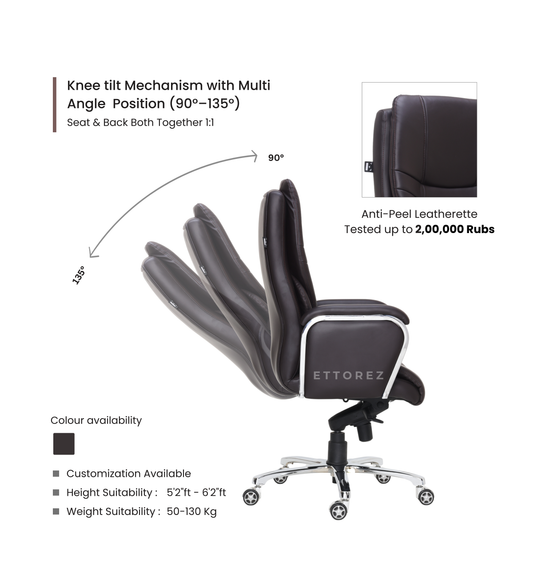 Ettorez Rainbow High Back Leatherette Office Chair