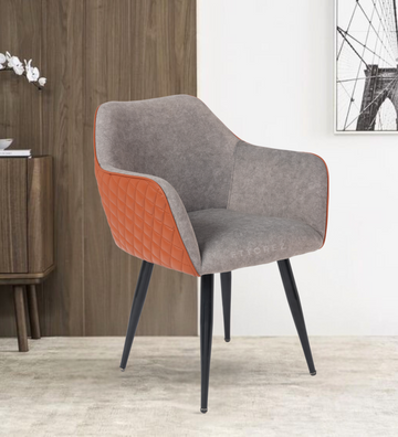 Ettorez Rigal Grey and Tan Modern/Unique Bedroom Accent Chair