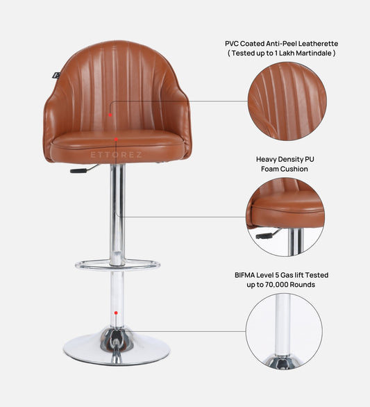 Ettorez Orbit Solid Steel Bar and counter stool tan