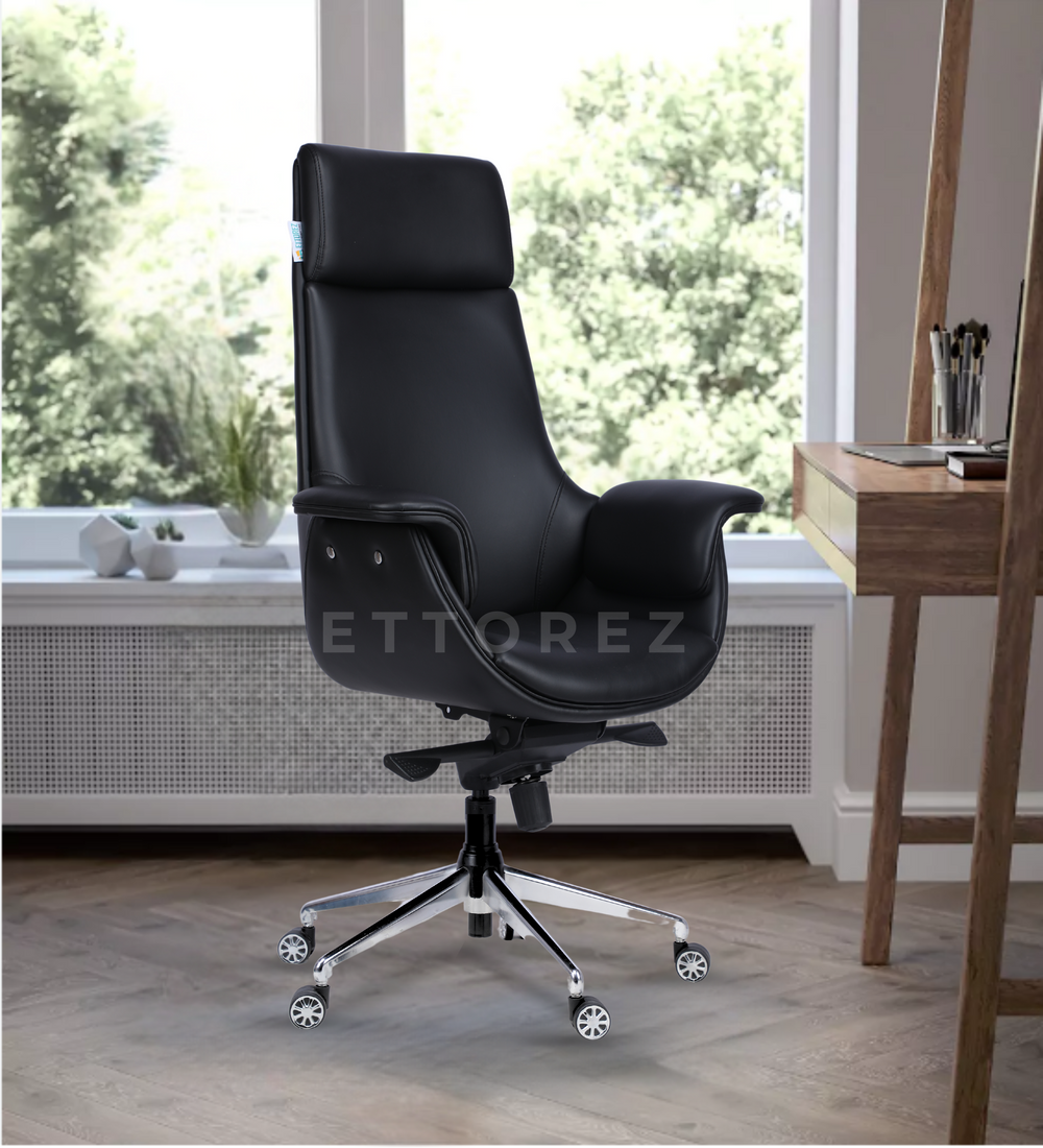 Ettorez FLOW Black High Back Leatherette Office Chair