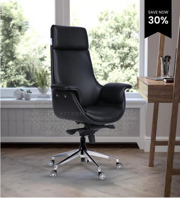 Ettorez FLOW Black High Back Leatherette Office Chair