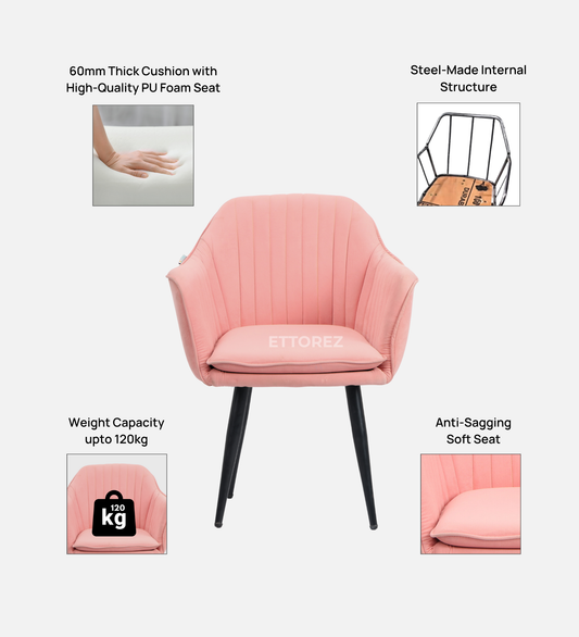 Ettorez LOTUS-SOFT PINK Modern/Unique Bedroom Accent Chair