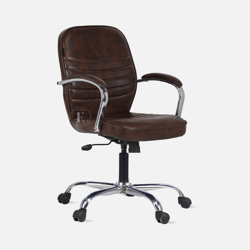 Ettorez Oyster Low Back Leatherette Office Chair